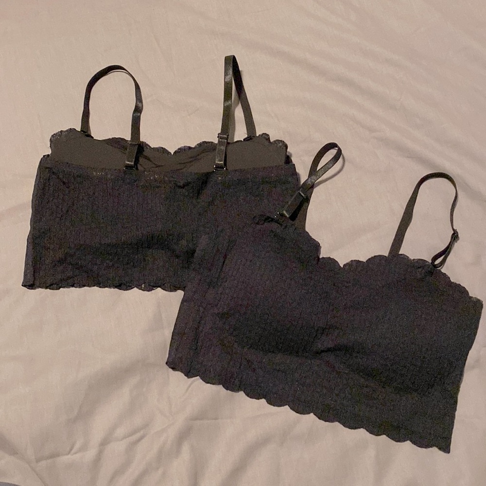 2 black push up bras